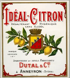 フランスのレモン飲料「ideal-lemon」の広告（クロモリソグラフィー