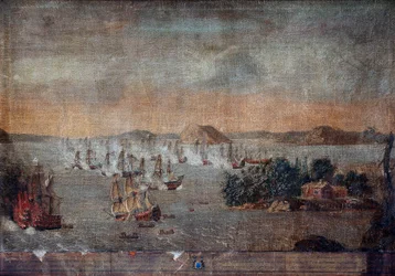 ホグランドの戦い - 大北戦争中、1713年7月22日にスウェーデンとロシアの間で行われた海戦 - 1713年7月22日のホグランドの戦い - 無名の画家による絵画