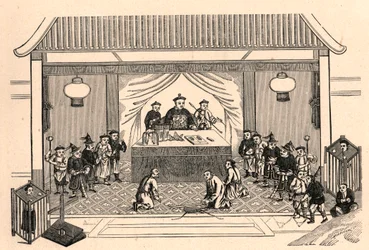 キリスト教の迫害：2月27日に中国のSy-lin-hien（シーリンヒエン）で行われたフランス人宣教師Augustus Chapdelaine（1814-1856）の殉教の準備。