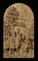 8つの彫刻が施されたレリーフ、チェリー...（レリーフ）