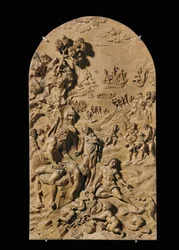 8つの彫刻が施されたレリーフ、チェリー...（レリーフ）