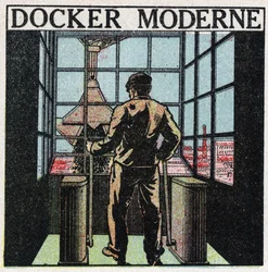 電動工具：モダンドッカー（1920年代）。1925年の匿名のイラスト。個人蔵。