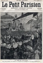 露仏同盟祝賀会：フェリックス・フォール(1841-1899)の大統領行列通過時のオペラ広場の様子。1897年12月09日の「Le Petit Parisien」に掲載。個人蔵