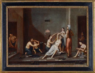 "ハマムの女性たち" 匿名の絵画 1741年 - 油彩・キャンバス、39x53 - 個人蔵