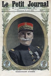 第一次世界大戦1914-1918（第14次世界大戦-第18次世界大戦）。フランスの将軍ピエール・デュボア（1852-1924）の肖像。1916年6月18日、「Le Petite Journal」にて。個人蔵
