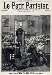 パリ、マルソー大通りでの5件の自殺。1897年11月21日付『ル・プティ・パリジャン』。個人蔵。