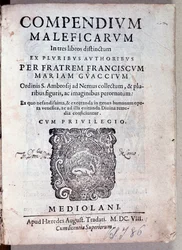 Guazzoによる悪魔学と魔術についてのCompendium maleficarumの正面図（エングレーヴィング