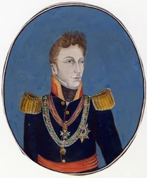 Gebhard Leberecht von Bluecher (Blucher) (1742-1819) prince de Wahlstatt et general prussien - Anonymous - c. 1800 - Watercolour on paper - 17,4x14,2 - Private Collection