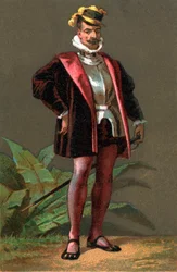 HERNANDO (Hernan) CORTES (Cortez) (1485-1547) スペインのメキシコ征服者。クロモリトグラフ 個人蔵