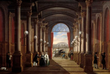 旧サン・ラザール駅の内観（サン・ラザール） 無名の絵画。1845年 日1,35x1,85 m パリ、カルナヴァレ美術館