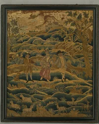 針仕事の絵、1750年頃（ウール、シルク、キャンバス）