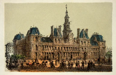 1874年のパリ。市庁舎、個人蔵