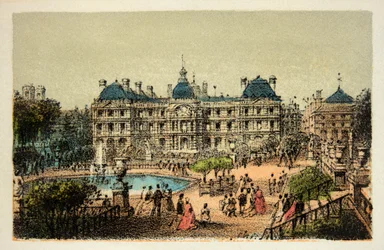 1874年のパリ。リュクサンブール公園、個人蔵