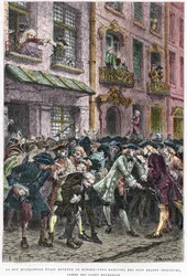 パリ4区 - La rue Quincampoix en 1720 a l