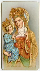 敬虔なイメージ。ケベック州の守護聖人、Saint Anne de Beaupre (Chromolithography)