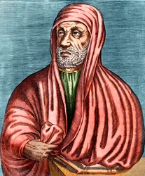 アブ・アリ・アル・フサイン・イブン・アブダラ・イブン・シーナ（アヴィセンナ）（Avicenna）の肖像。980-1037）、イランの医師（医者）・哲学者、エングレーヴィング、無署名