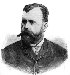フランスの画家、アルベール・メイニャン（1845-1908）の肖像。"Le Peute Parisien "に掲載されたエングレーヴィング