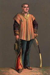 BENITO PABLO JUAREZ (1806-1872) メキシコの国家公務員、革命家の肖像。クロモリトグラフ 個人蔵