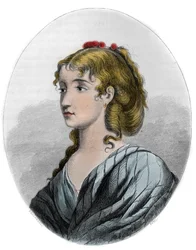 フランス革命家セシル・エイミー・ルノー（1774-1794）の肖像 - デュプレ・ド・ラ・マヘリーの「Le Livre Rouge - Histoire De L