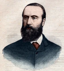 アイルランドの政治家、チャールズ・スチュワート・パーネル（1846 - 1891）の肖像。1891年の「Le petit Parisien」に掲載されたエングレーヴィング。個人蔵。