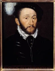 シャンパーニュ地方の総督フランソワ3世・ド・ラ・ロシュフーコーの肖像（1572年没） 無名の絵画。16世紀日 0.33x0.23 m