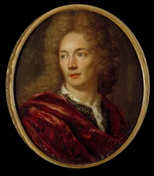 ジャン・ド・ラ・ブリュイエール（1645-1696）の肖像 無名の銅に描かれたフランスの道徳家。17世紀