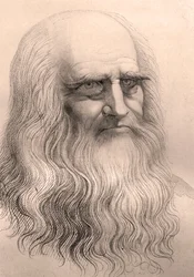 レオナルド・ダ・ヴィンチ（Leonard de Vinci）（1452 - 1519）の自画像より。