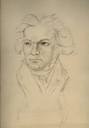 ルートヴィヒ・ヴァン・ベートーヴェン（1770-1827）の肖像 ドイツの作曲家 - 20世紀初頭の匿名のドローイング - 個人のコレクション - Yahoo!