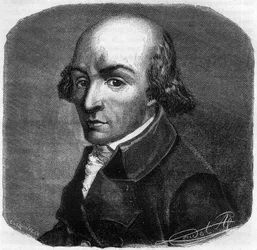 フランスの政治家Pierre Florent (Pierre-Florent) Louvet, dit Louvet de la Somme (1757-1818) の肖像 - Alphonse de Lamartine (1790-1869) による「ジロンダンの歴史」のエングレーヴィング 1865-1866 - 個人蔵