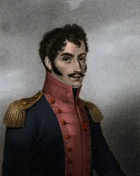 ベネズエラの政治家・軍人のシモン・ボリバル（1783-1830）の肖像 コロンビアとペルーの大統領