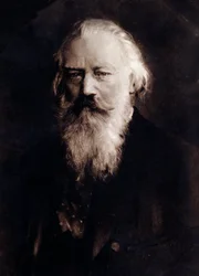 イギリスの作曲家ヨハネス・ブラームス（1833-1897）の肖像 ドローイング。19世紀個人蔵