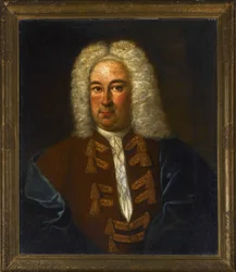 作曲家ゲオルク・フリードリヒ・ヘンデル（ヘンデル）（1685-1759）の肖像、匿名。キャンバスに油彩、サイズ：76x64