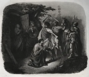 聖ユリウスのデコレート（殉教）。1846年の「Lives of the saints」に掲載された版画。個人蔵。