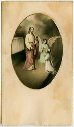 聖体、聖餐式、祭壇の秘跡：イエスの前にいる子供（彫刻