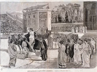 1898年にベジエの闘技場で上演されたカミーユ・サン＝サーンスの戯曲「デジャニラ」より、デジャニラの到着シーン