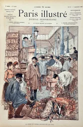 1887年、パリのホールで行われたゲーム・クリエの様子。ヘルマン・フォーゲル（1856-1918）のイラスト。1887年の「週刊パリ・イラストレーション・ジャーナル」に掲載された版画。