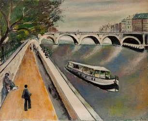 1950年のパリの新しい橋 - 匿名の絵画