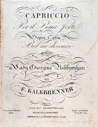F Kalkbrenner作「Capriccio」の楽譜のタイトルページ。