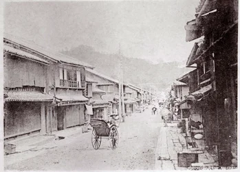 中国の村の通りの風景 20世紀初頭の写真 - 個人蔵