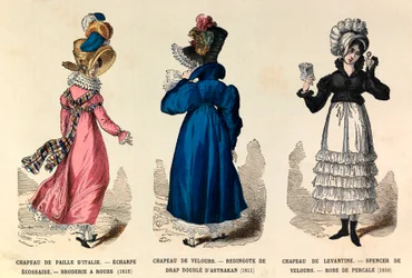 皇帝ナポレオン1世の時代（1810-1812年）の女性用コスチューム - 個人蔵
