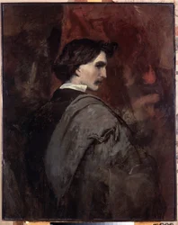 「自画像」 (自画像) Anselm Feuerbach (1829-1880) 作 1854-1858 Dim. 92x73 cm エルミタージュ美術館、サンクトペテルブルク