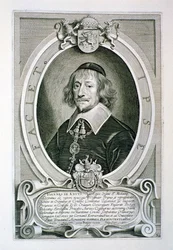 パウルスポンティウス（1603-58）によって彫刻された「Portraits des Hommes Illustres」のヨハンファンクニュ（1587-1654）、1706年に出版