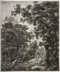 Ovid の Metamorphoses のシーンを含む 6 つの大きな直立した風景