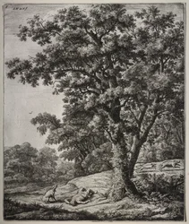 Ovid の Metamorphoses: The Death of Adonis のシーンを含む 6 つの大きな直立した風景