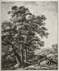 Ovid の Metamorphoses: Venus and Adonis のシーンを含む 6 つの大きな直立風景