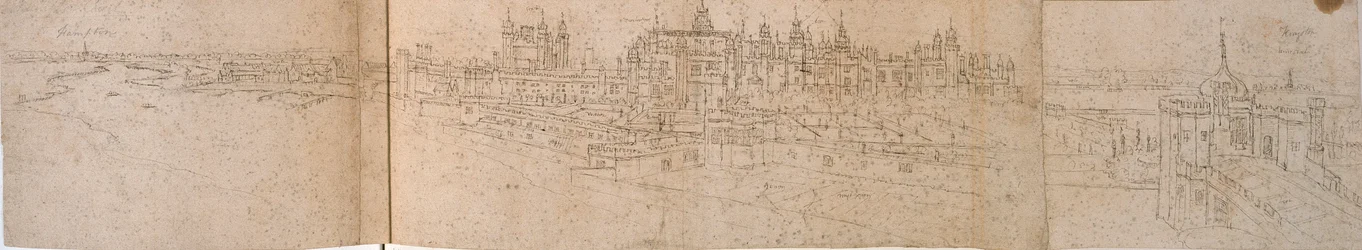 川から見たハンプトンコート宮殿、c1550-1560