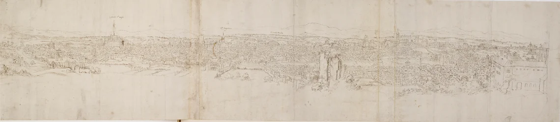モンテ・ジャニクルスから見たローマの全景、1550年代