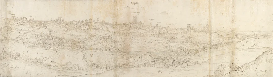 東からのセゴビアのパノラマビュー、c1550-1560