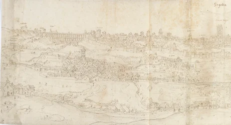 東からのセゴビアのパノラマビュー、c1560-1570