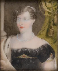 ウェールズのシャーロット王女の肖像（1796-1817）、1812-17年頃（紙に油彩）